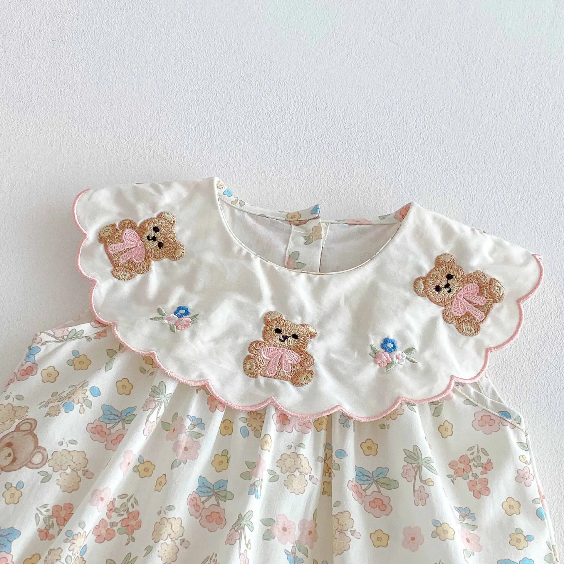 Summer Newborn Baby Girl Romper - Korean Style Cute Bear Bodysuit, Thin Pure Cotton Onesie