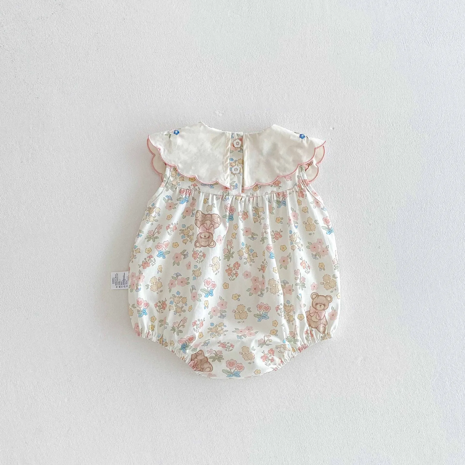 Summer Newborn Baby Girl Romper - Korean Style Cute Bear Bodysuit, Thin Pure Cotton Onesie