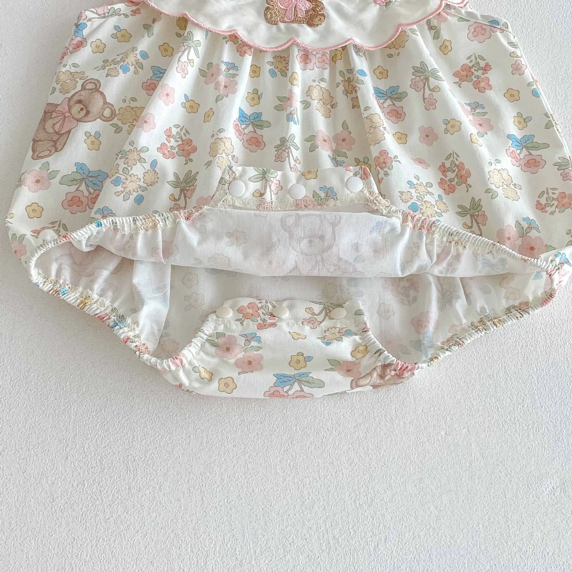 Summer Newborn Baby Girl Romper - Korean Style Cute Bear Bodysuit, Thin Pure Cotton Onesie