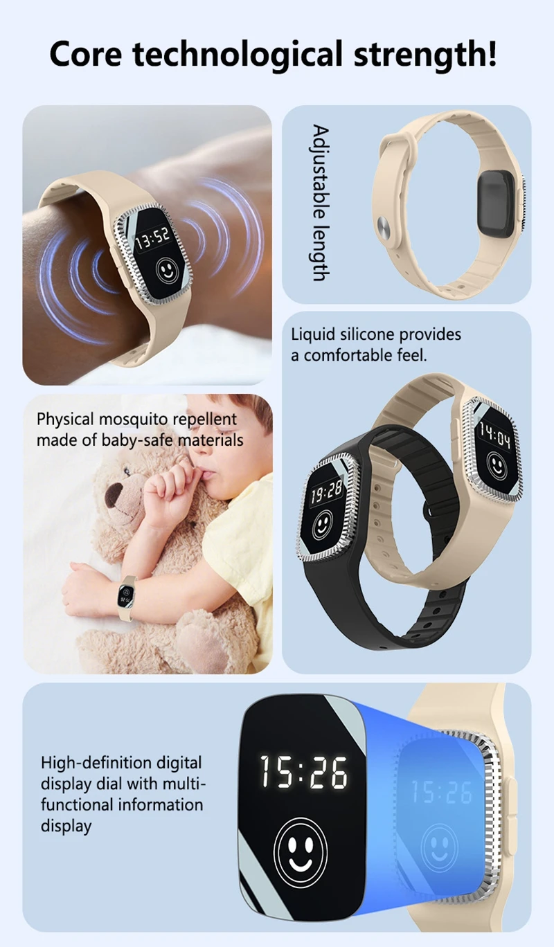 Lenovo Mosquito Repellent Bracelet Anti Mosquito Wristband DEET Free Outdoor Camping Hiking Waterproof Kids Adult