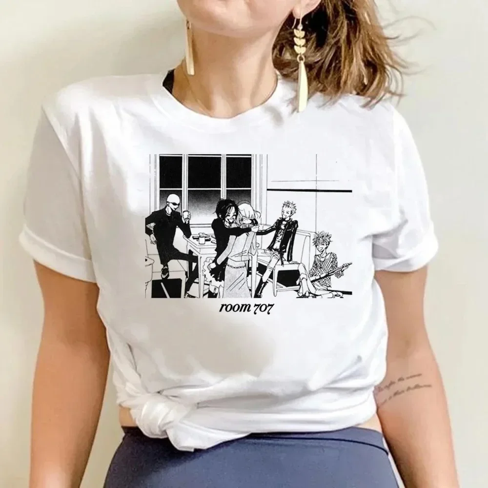 NANA Japanese Anime T-shirt Cartoon Print Unisex Tops Black Stones Streetwear Sweatshirt Men Women Tees Female Streetwear