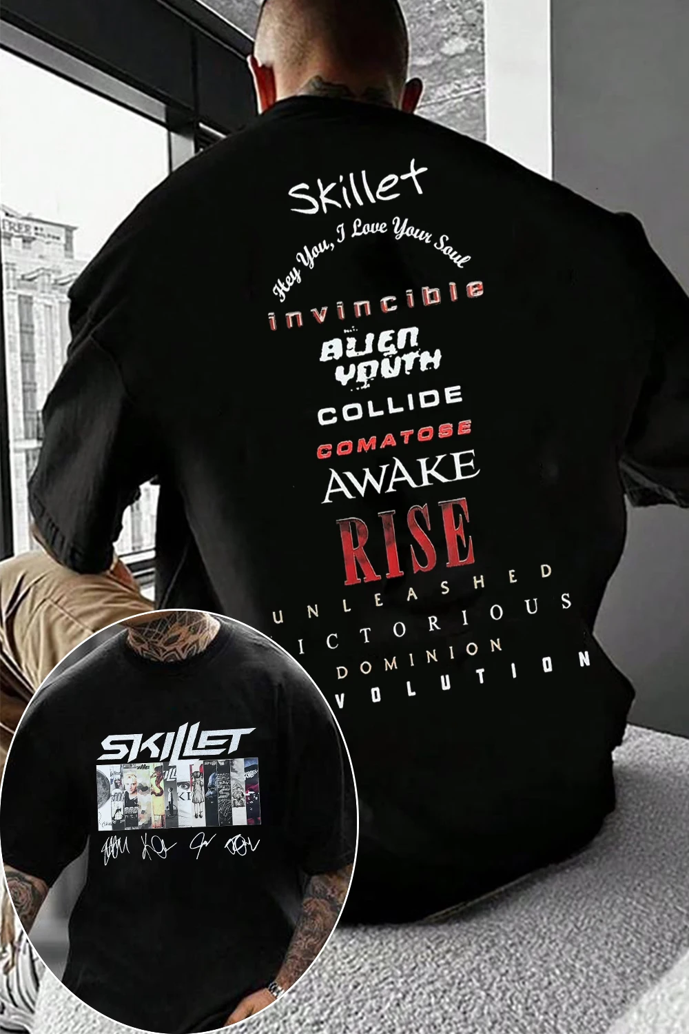 Oversized 2026 Skillet Band Graphic TShirt Mens Womens Cotton Tee Summer Casual Short Sleeve Round Neck Clothing Unisex Tops