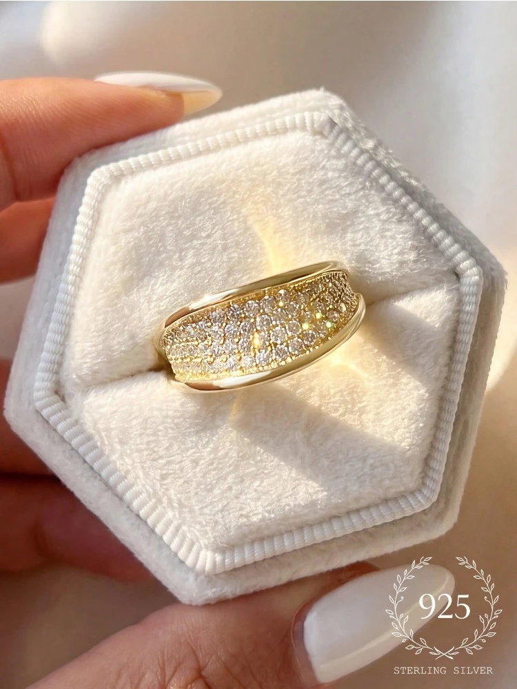 925 Sterling Silver Vintage Designed Round Zircon Ring For Women Anniversary Party Fashion Luxury High Quality Fine Jewelry