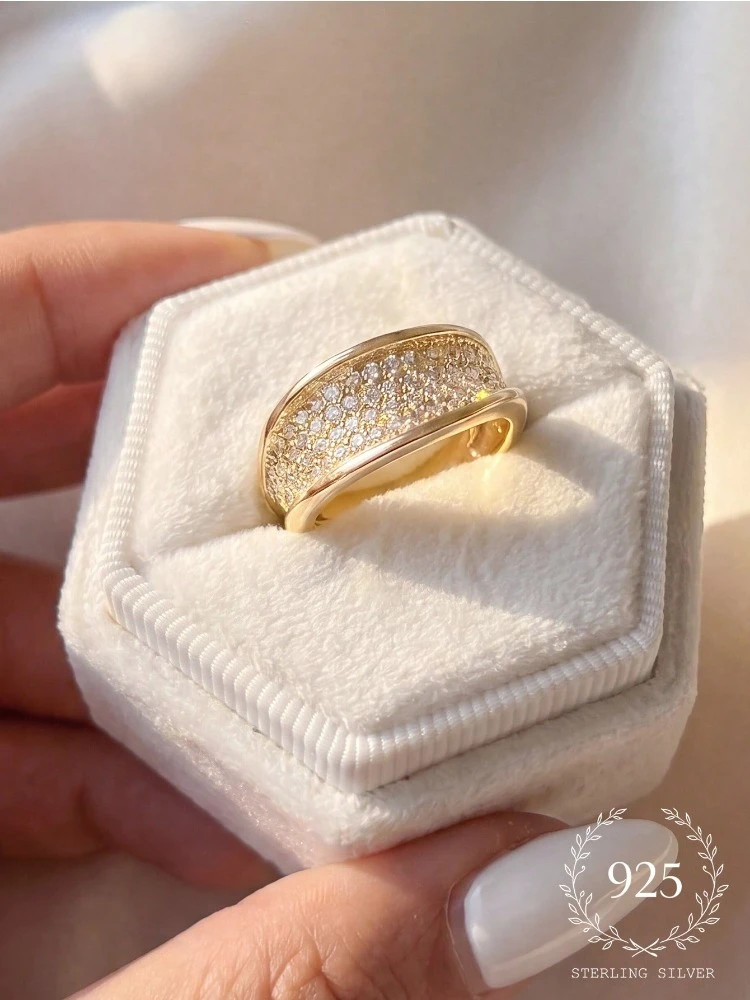 925 Sterling Silver Vintage Designed Round Zircon Ring For Women Anniversary Party Fashion Luxury High Quality Fine Jewelry