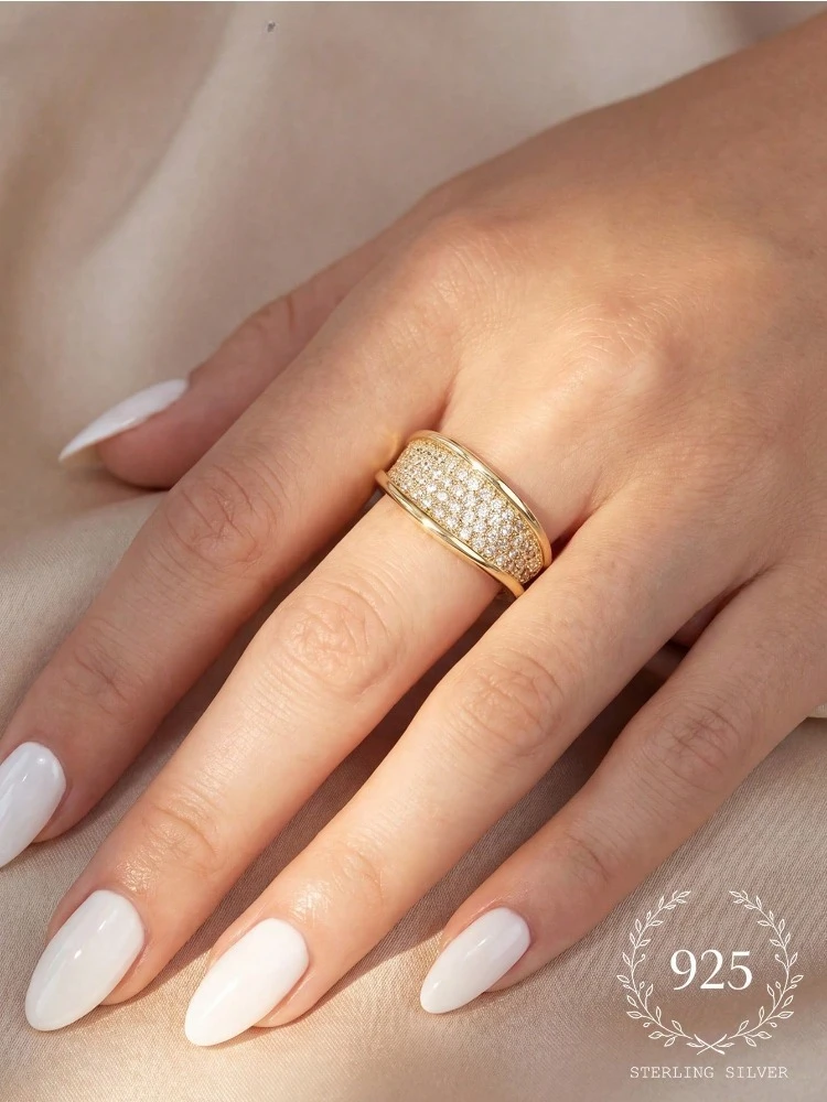 925 Sterling Silver Vintage Designed Round Zircon Ring For Women Anniversary Party Fashion Luxury High Quality Fine Jewelry
