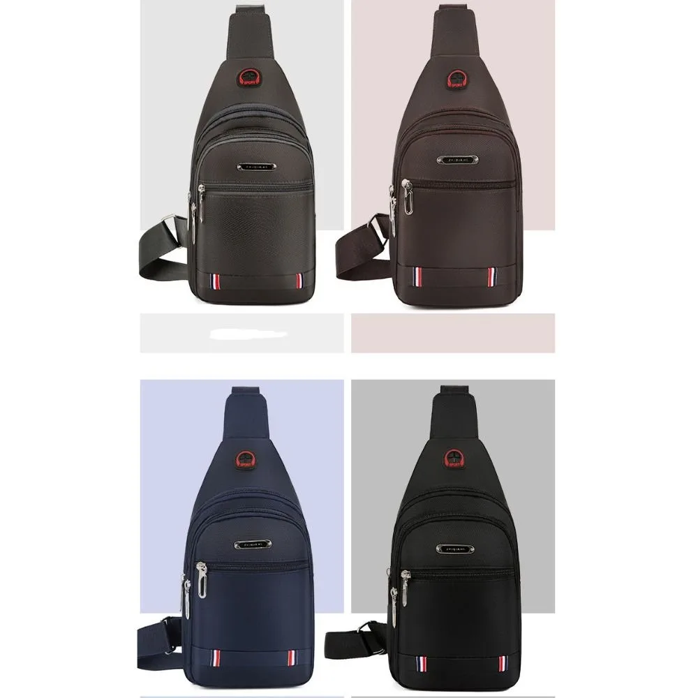 Casual Oxford Cloth Men Messenger Bags Black Blue Grey Brown USB Charge Port Sling Chest Bag Rectangle Men Crossbody Bag Male