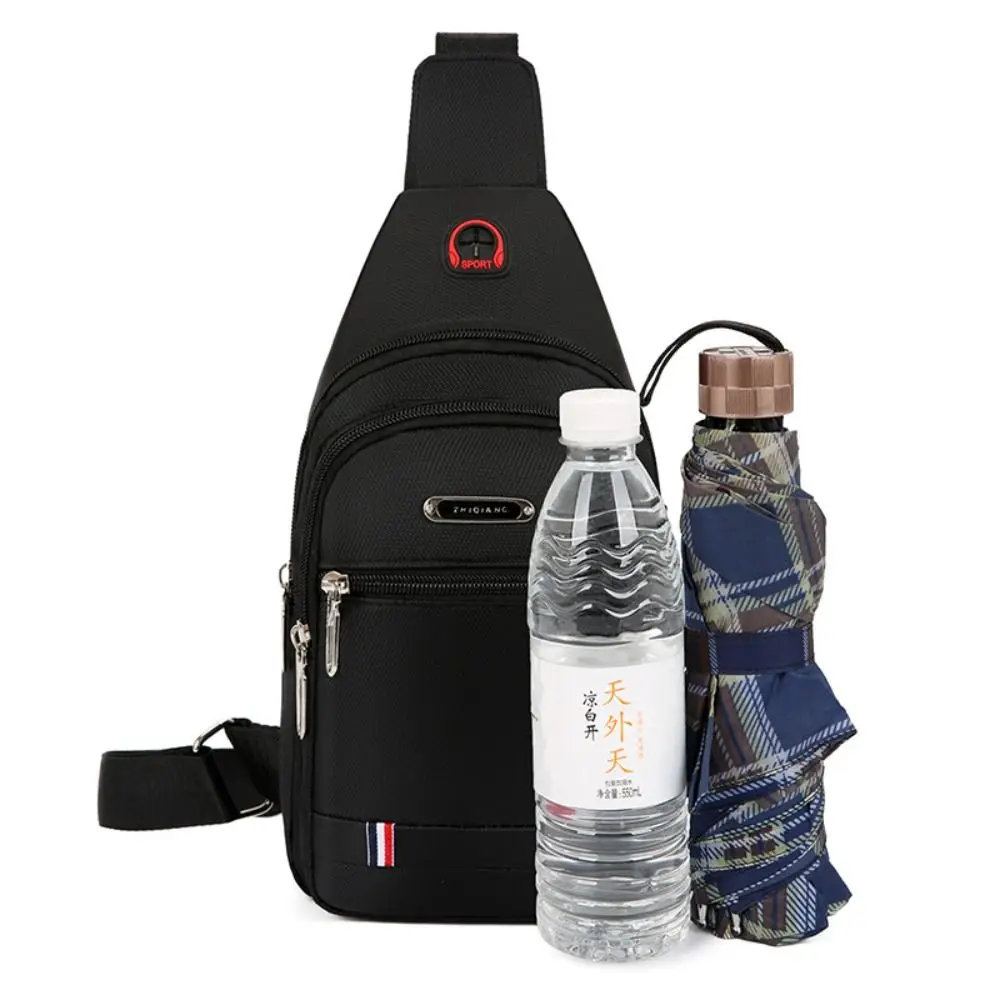 Casual Oxford Cloth Men Messenger Bags Black Blue Grey Brown USB Charge Port Sling Chest Bag Rectangle Men Crossbody Bag Male