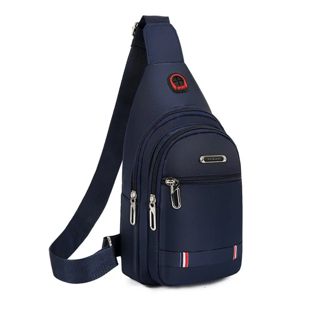 Casual Oxford Cloth Men Messenger Bags Black Blue Grey Brown USB Charge Port Sling Chest Bag Rectangle Men Crossbody Bag Male