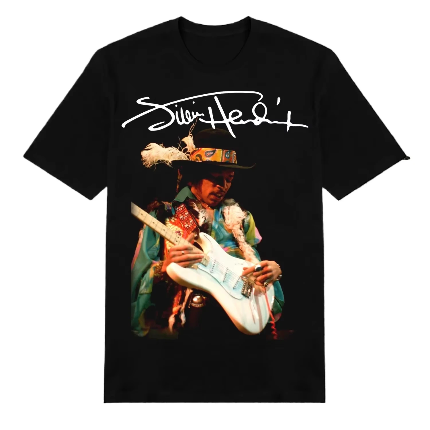 2026 Spring/Summer Jimmy Hendrix Singer Cotton Fan Gift Black Neutral Print Men's and Women's Universal Casual T-Shirt