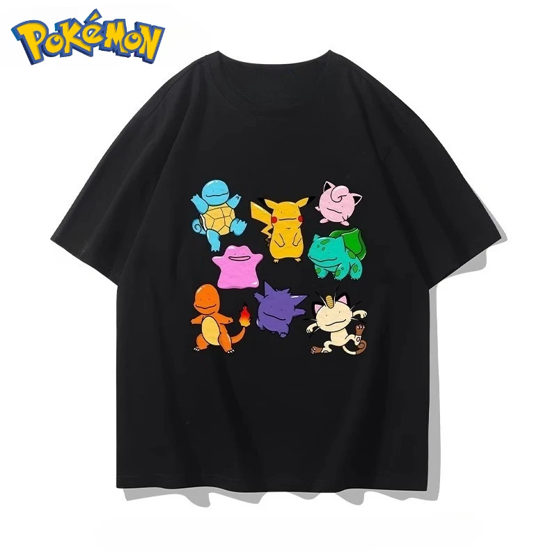 Pokémon Handheld Game Merchandise T-shirt Men's and Women's Summer New Y2K Harajuku Loose Casual Versatile Short-sleeved Top