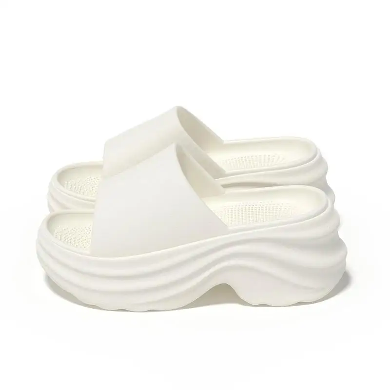 Comfort Thick Bottom Non Slip Beach Slippers Women Summer 2026 Soft EVA Platform Wedge Heel Sandals Woman Height Increase Shoes