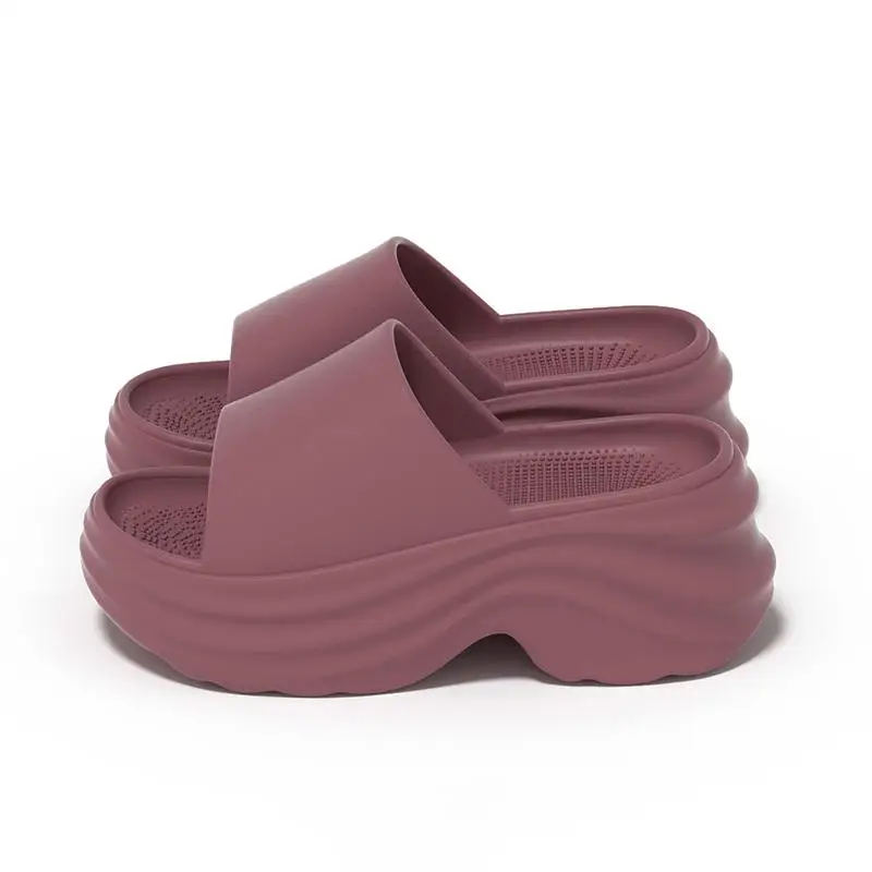 Comfort Thick Bottom Non Slip Beach Slippers Women Summer 2026 Soft EVA Platform Wedge Heel Sandals Woman Height Increase Shoes