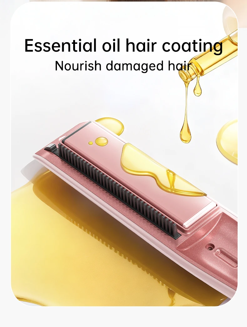 Cold Mist Hair Straightener Steam Flat Iron Anti Frizz Ceramic Coating Negative Ion Rotating Cord Straightener Curler 2 in 1