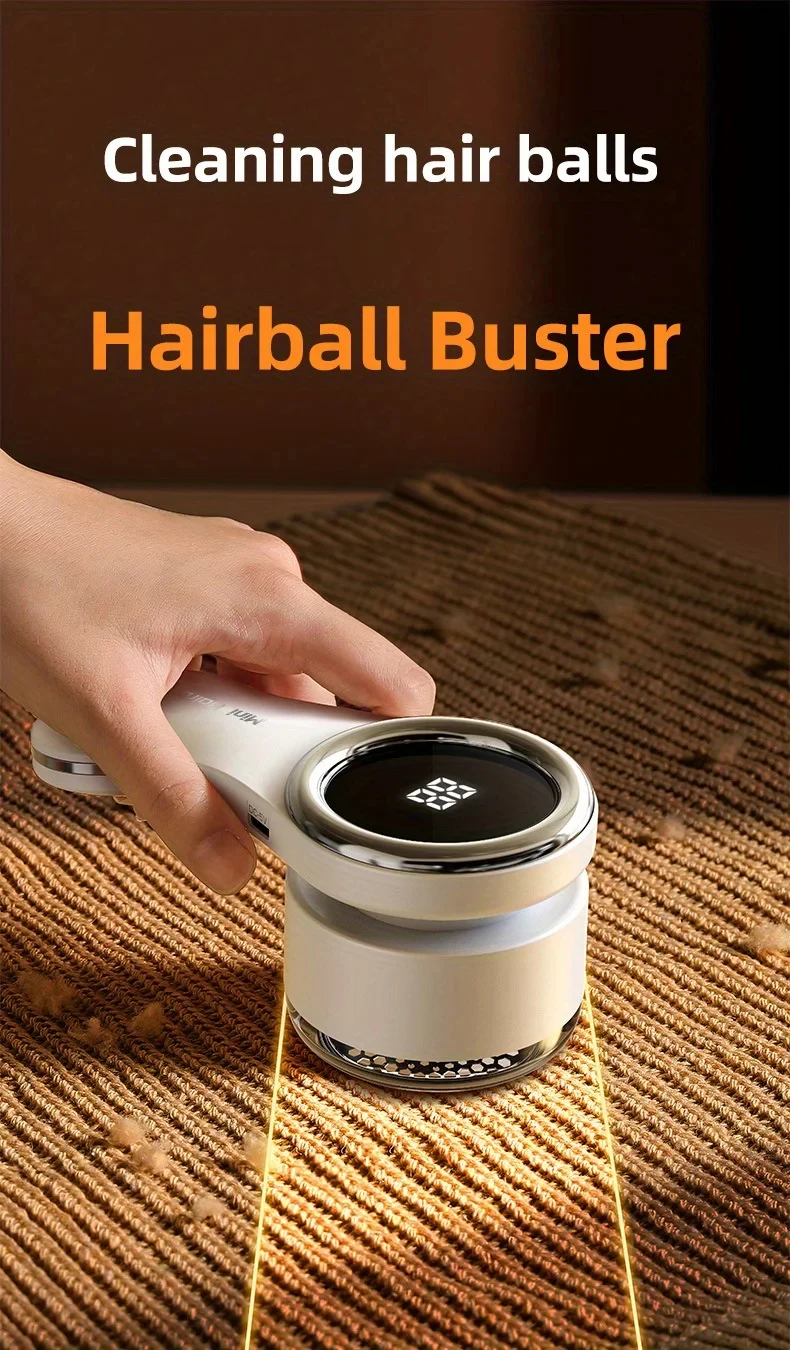 SoftAura 2-Blades Electric Lint Remover Fabric Shaver LCD Display USB Rechargeable Clothes Fuzz Remover for Home