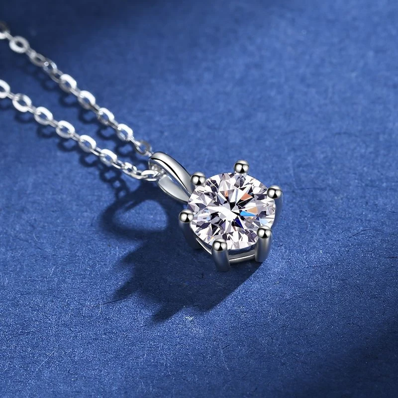S925 Silver Crescent Moissanite D VVS Women's Necklace Luxury Star and Moon Pendant Elegant Clavicle Chain Cute Jewelry