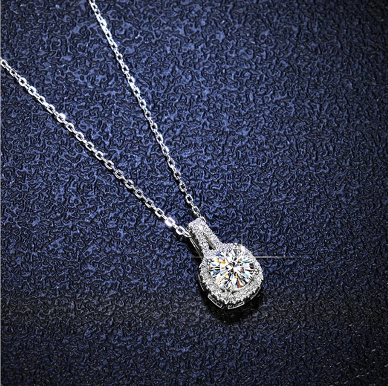 S925 Silver Crescent Moissanite D VVS Women's Necklace Luxury Star and Moon Pendant Elegant Clavicle Chain Cute Jewelry