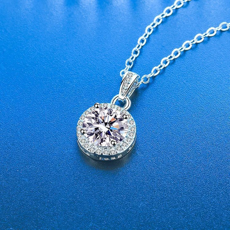S925 Silver Crescent Moissanite D VVS Women's Necklace Luxury Star and Moon Pendant Elegant Clavicle Chain Cute Jewelry