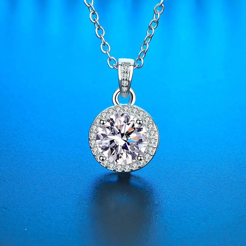 S925 Silver Crescent Moissanite D VVS Women's Necklace Luxury Star and Moon Pendant Elegant Clavicle Chain Cute Jewelry
