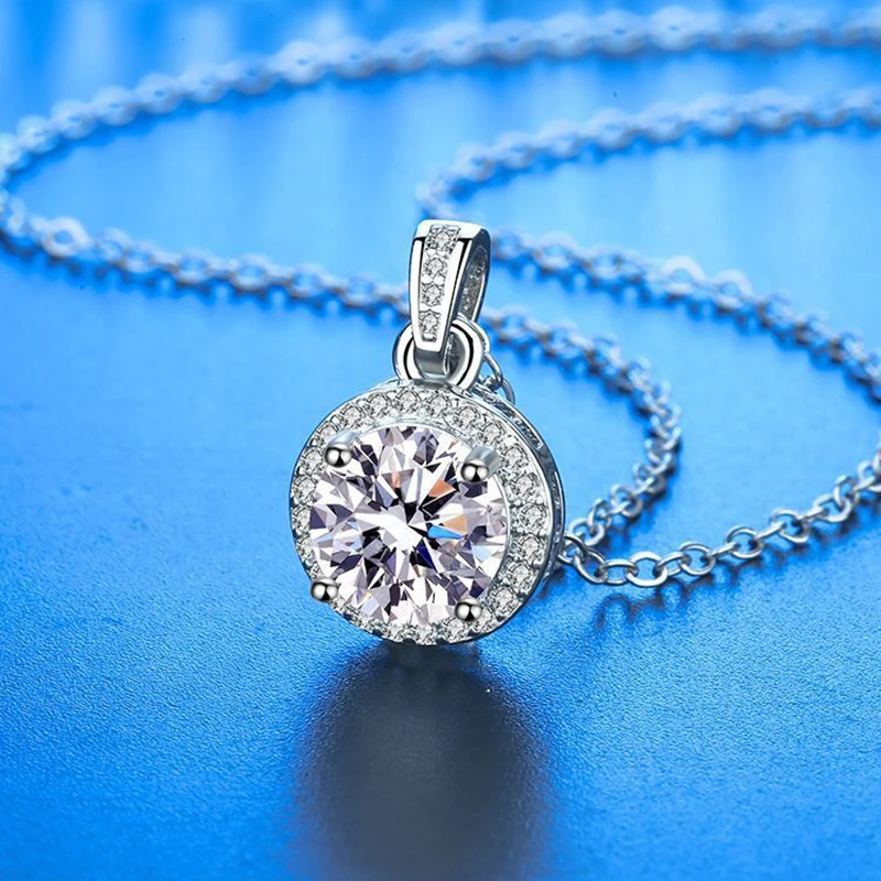 S925 Silver Crescent Moissanite D VVS Women's Necklace Luxury Star and Moon Pendant Elegant Clavicle Chain Cute Jewelry