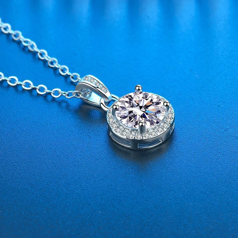 S925 Silver Crescent Moissanite D VVS Women's Necklace Luxury Star and Moon Pendant Elegant Clavicle Chain Cute Jewelry