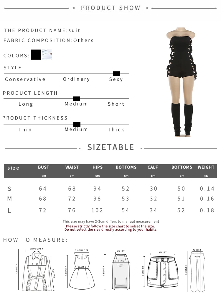 Weird Puss Hollow 2-Piece Set Women Tassel Bandage Low-Neck Sleeveless Backless Playsuits+Simple Leg Sleeve Midnight Sexy Suit