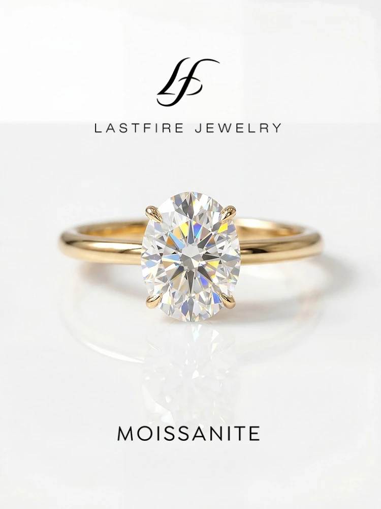 Fashion 1-2 Carat Brilliant Oval Moissanite Diamond Engagement Wedding Rings for Women 925 Sterling Silver Fine Jewelry