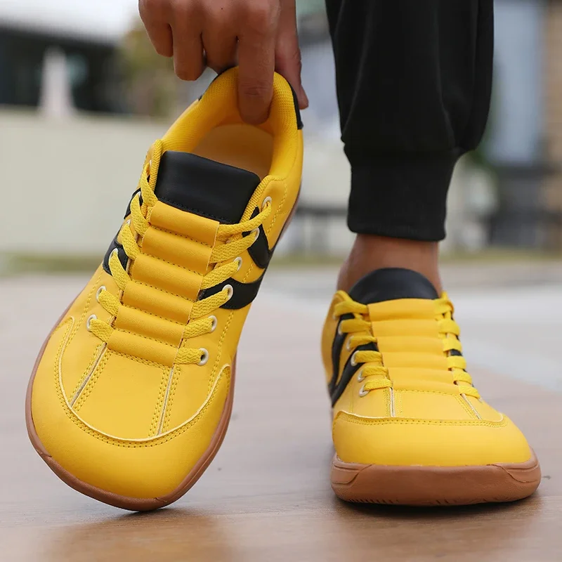 Flat Bottomed Barefoot Shoes for Men and Women Wide Toe Ankle Boots Outdoor Anti Slip Synthetic Leather Shoes Spring and Autumn
