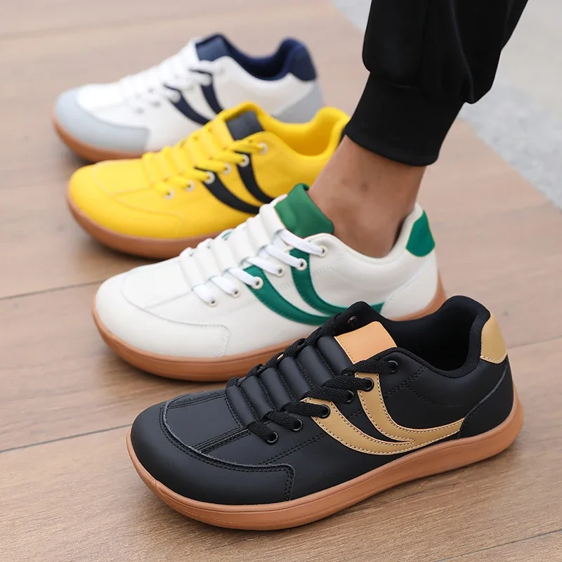 Flat Bottomed Barefoot Shoes for Men and Women Wide Toe Ankle Boots Outdoor Anti Slip Synthetic Leather Shoes Spring and Autumn