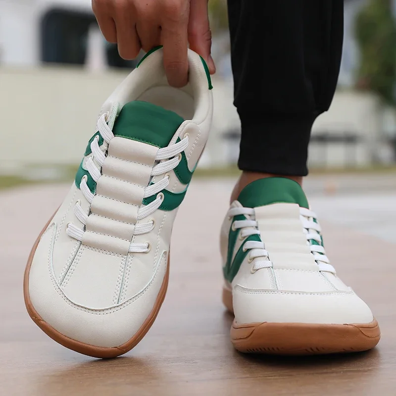 Flat Bottomed Barefoot Shoes for Men and Women Wide Toe Ankle Boots Outdoor Anti Slip Synthetic Leather Shoes Spring and Autumn