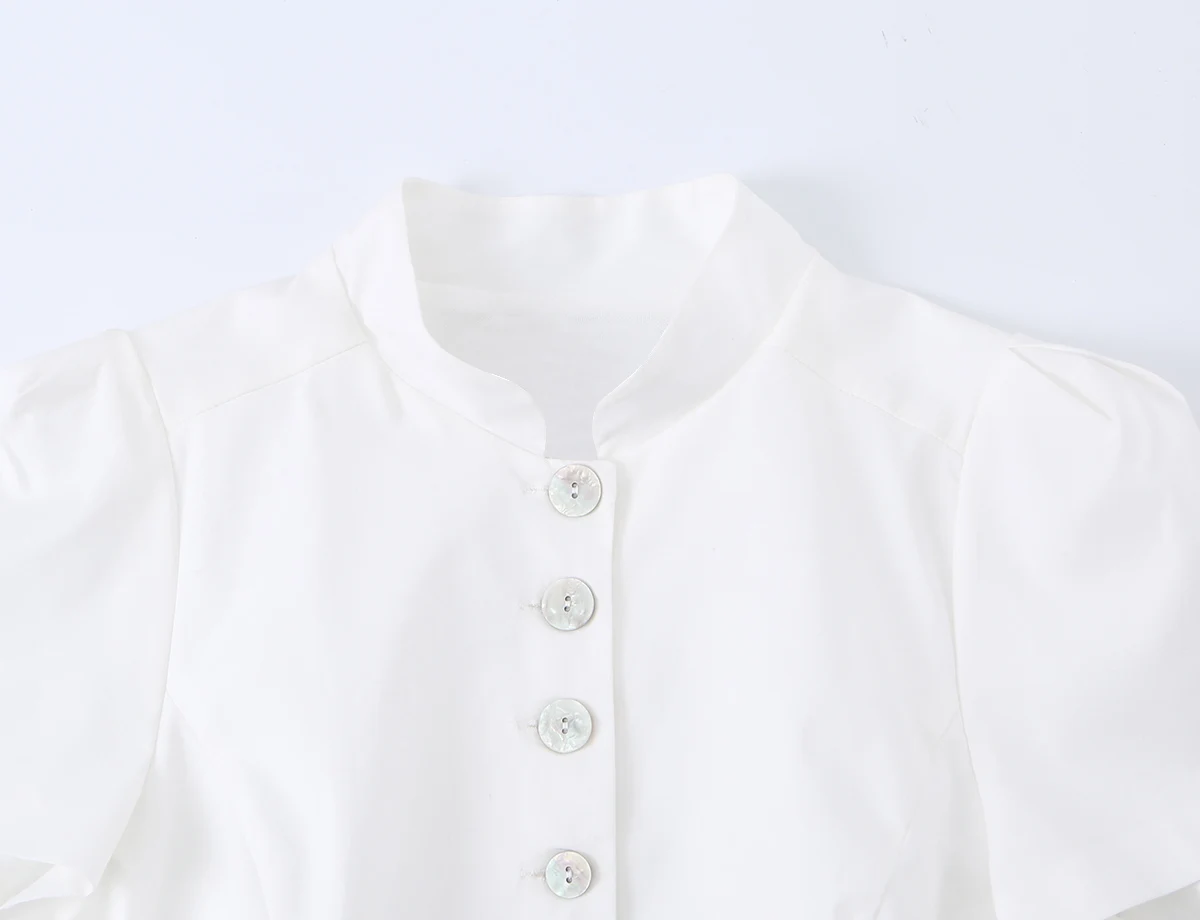 Women Chic Leisure Slim Short Sleeve Shirt KONDALA 2026 Summer Trendy Single-Breasted Tops Female High Street Commute Shirts Top