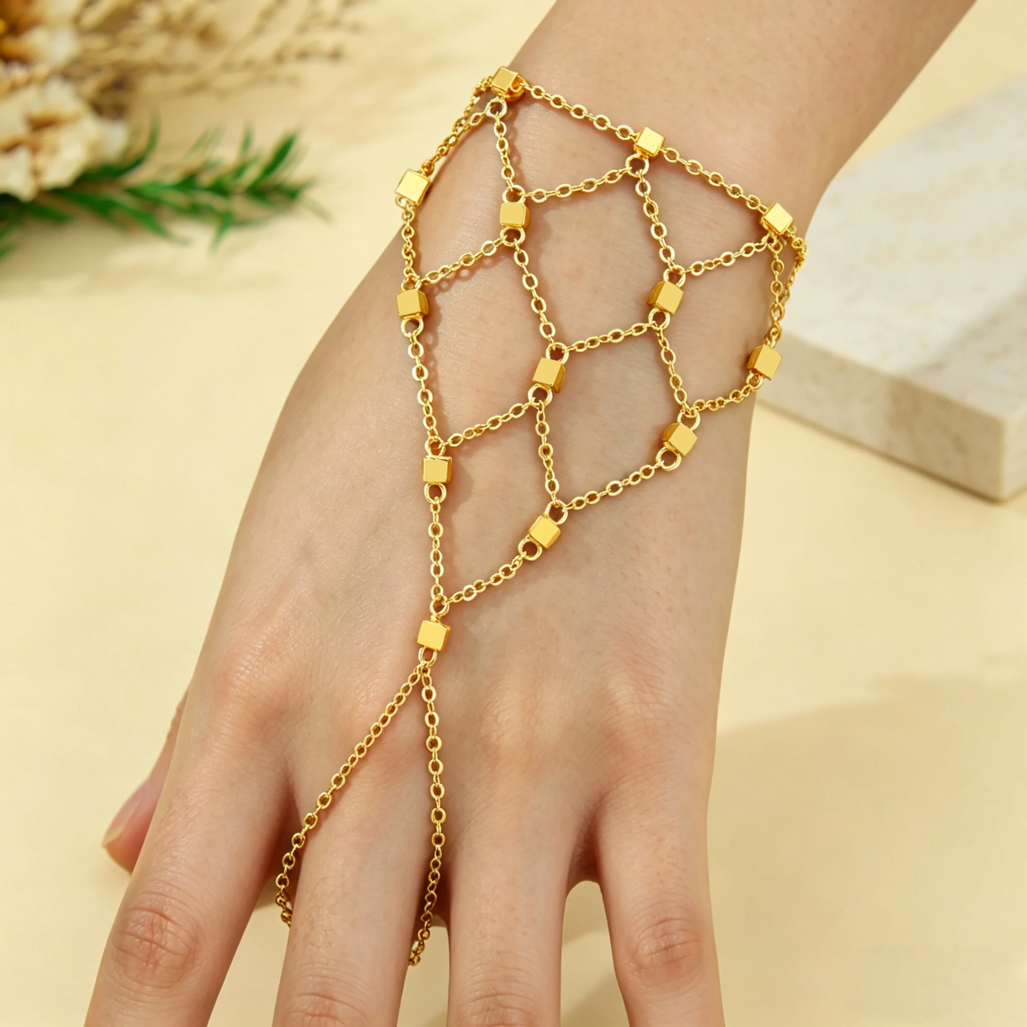 Oman Tassel Charm Bracelet with Ring 21k Gold Plated Turkish Vintage Coins Hand Chains Nigeria Women Event Party Jewelry