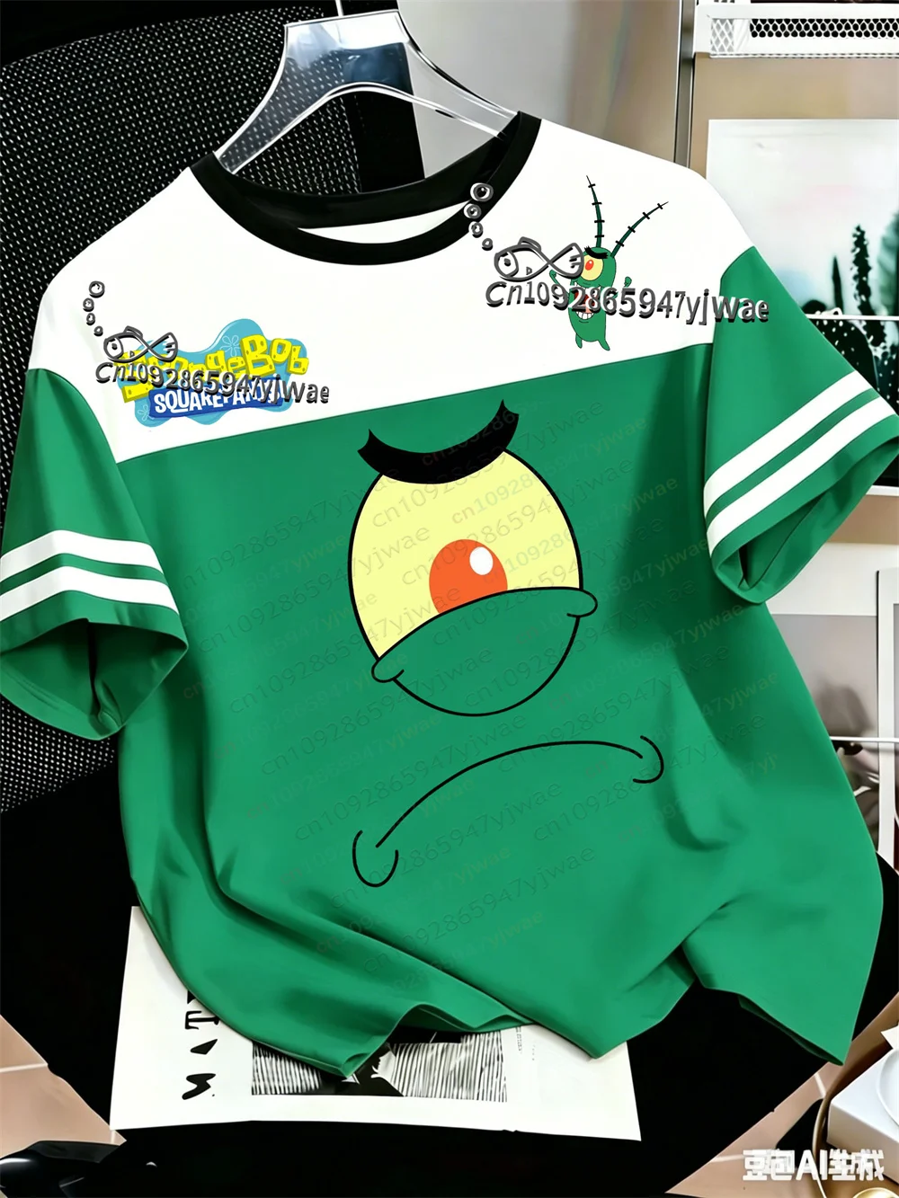 SpongeBob SquarePants 3D Graphic Printed Jersey Short Sleeve Fashion Cartoon Casual Top Summer Men's Women's T-shirts Top