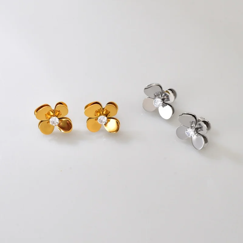 New Fashion Elegant Floral Daisy Earrings For Women Creative Stainless Steel 18k Gold Plated Minimalist Jewelry Gifts