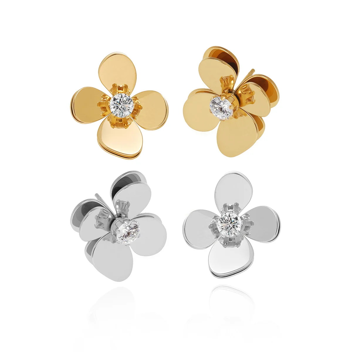 New Fashion Elegant Floral Daisy Earrings For Women Creative Stainless Steel 18k Gold Plated Minimalist Jewelry Gifts