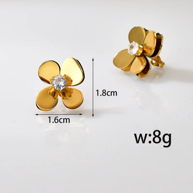 New Fashion Elegant Floral Daisy Earrings For Women Creative Stainless Steel 18k Gold Plated Minimalist Jewelry Gifts