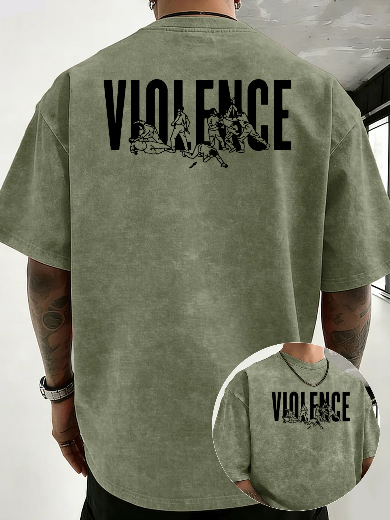 2026 Summer Men's Vintage Washed Pure Cotton T-Shirt Soft and Comfortable for Casual Sports and Outdoor Wear Men's Clothing