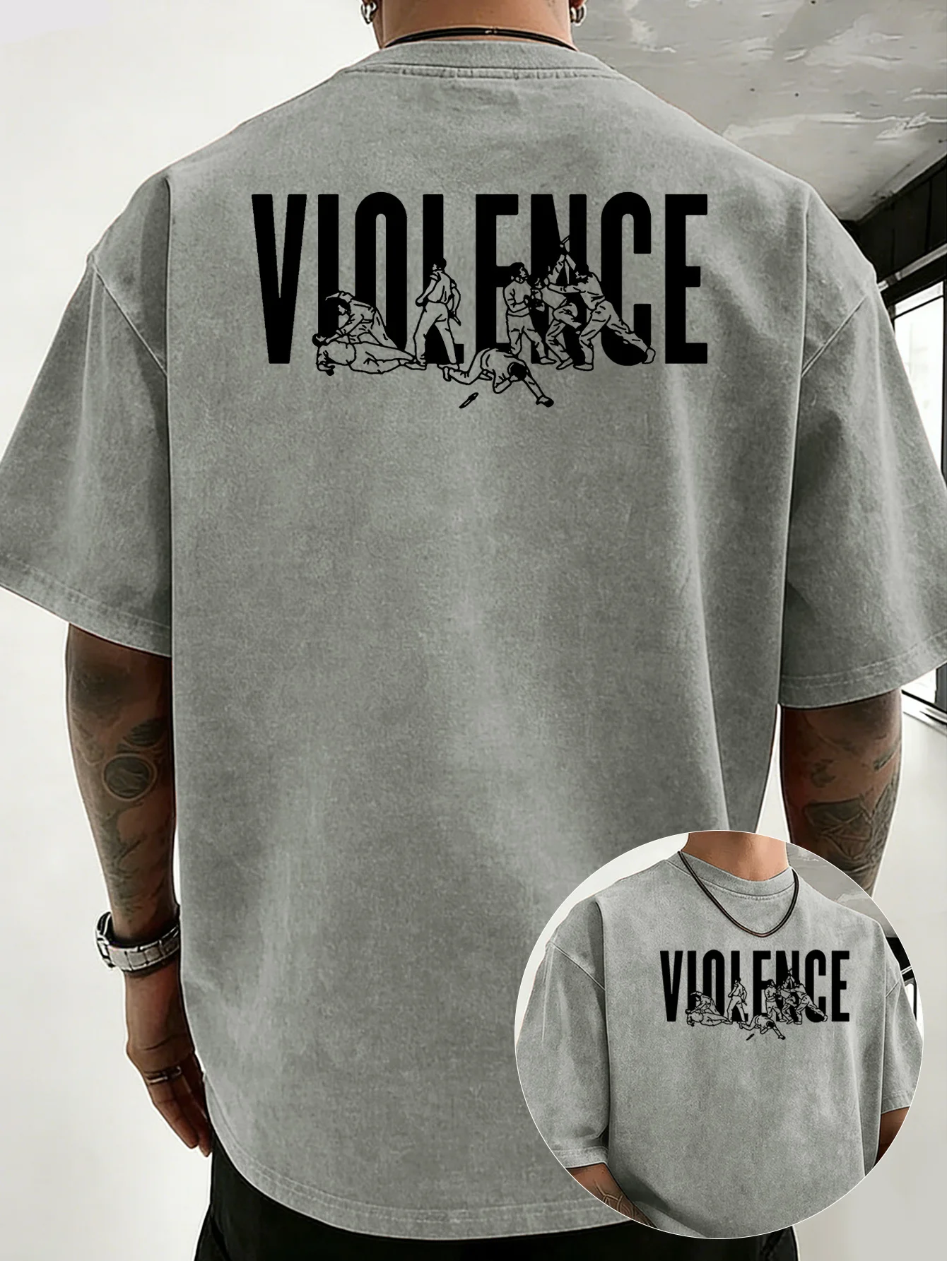 2026 Summer Men's Vintage Washed Pure Cotton T-Shirt Soft and Comfortable for Casual Sports and Outdoor Wear Men's Clothing