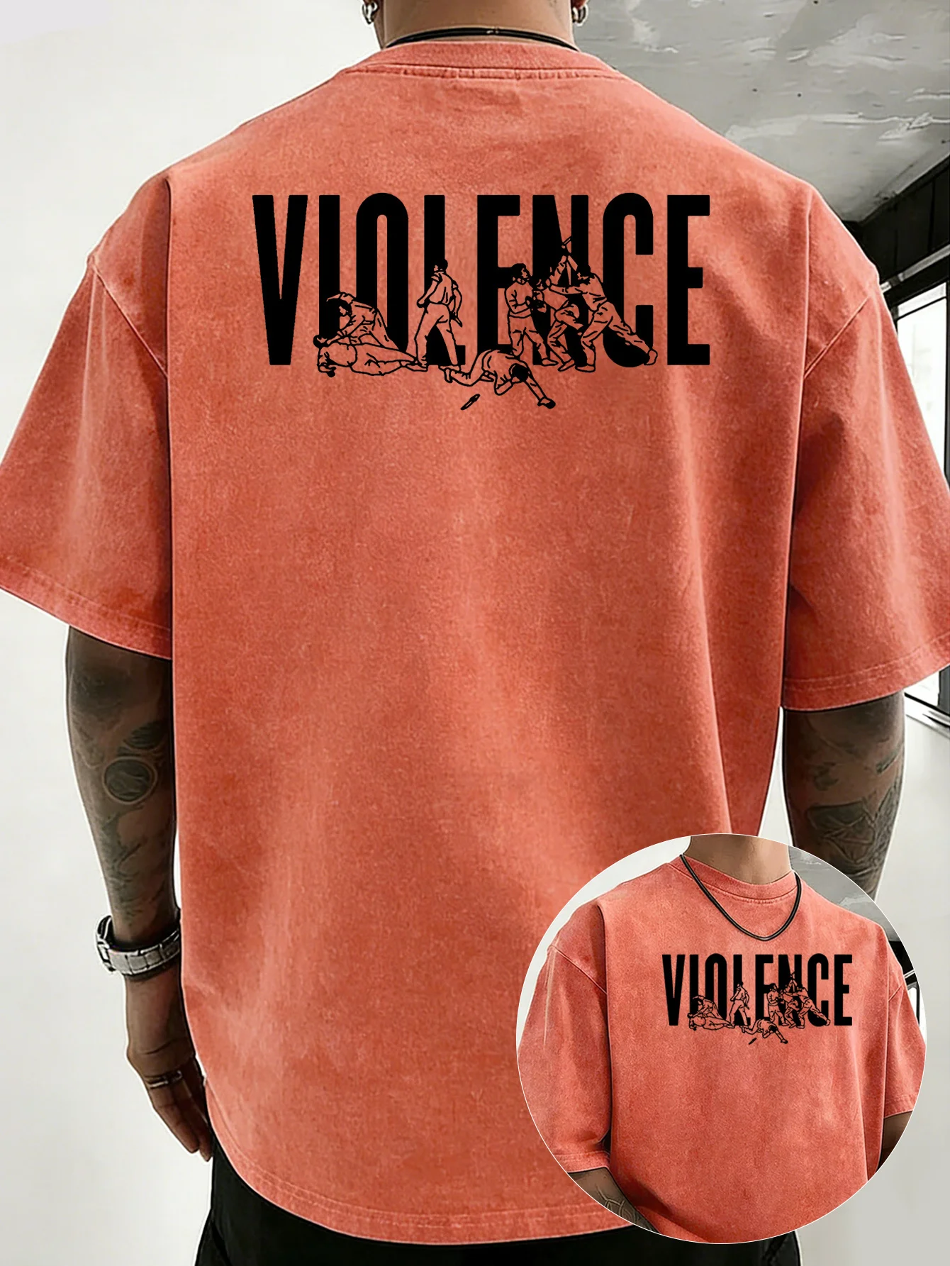 2026 Summer Men's Vintage Washed Pure Cotton T-Shirt Soft and Comfortable for Casual Sports and Outdoor Wear Men's Clothing