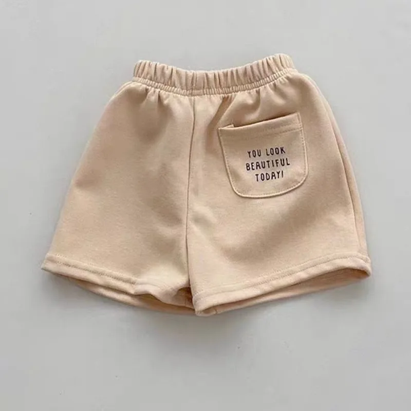 Summer RAISE Kids Girls Shorts Thin Letter Printed Pockets Children Girls Shorts Loose Elastic Waist Infant Babys Girls Shorts