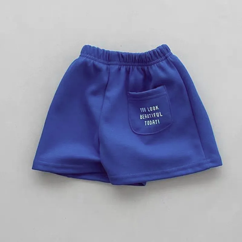 Summer RAISE Kids Girls Shorts Thin Letter Printed Pockets Children Girls Shorts Loose Elastic Waist Infant Babys Girls Shorts
