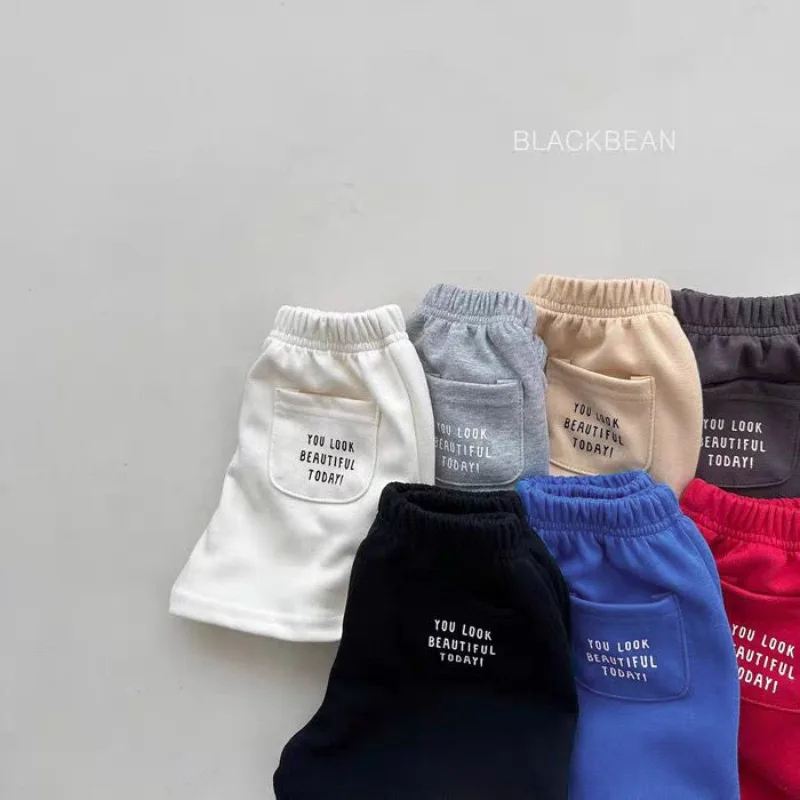 Summer RAISE Kids Girls Shorts Thin Letter Printed Pockets Children Girls Shorts Loose Elastic Waist Infant Babys Girls Shorts