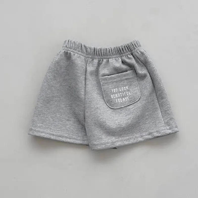 Summer RAISE Kids Girls Shorts Thin Letter Printed Pockets Children Girls Shorts Loose Elastic Waist Infant Babys Girls Shorts