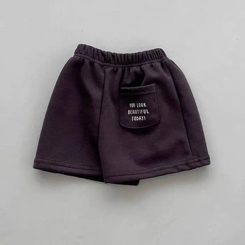 Summer RAISE Kids Girls Shorts Thin Letter Printed Pockets Children Girls Shorts Loose Elastic Waist Infant Babys Girls Shorts