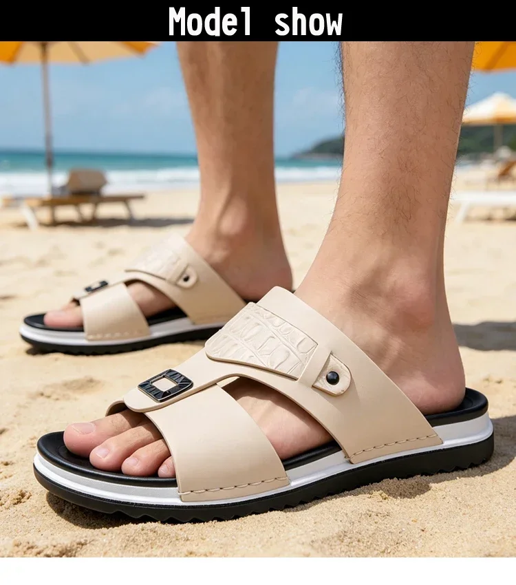 Men's Summer Comfortable Breathable Fashion Simple Slippers Outdoor Wear-Resistant Soft Bottom Casual Sandals-DH5306