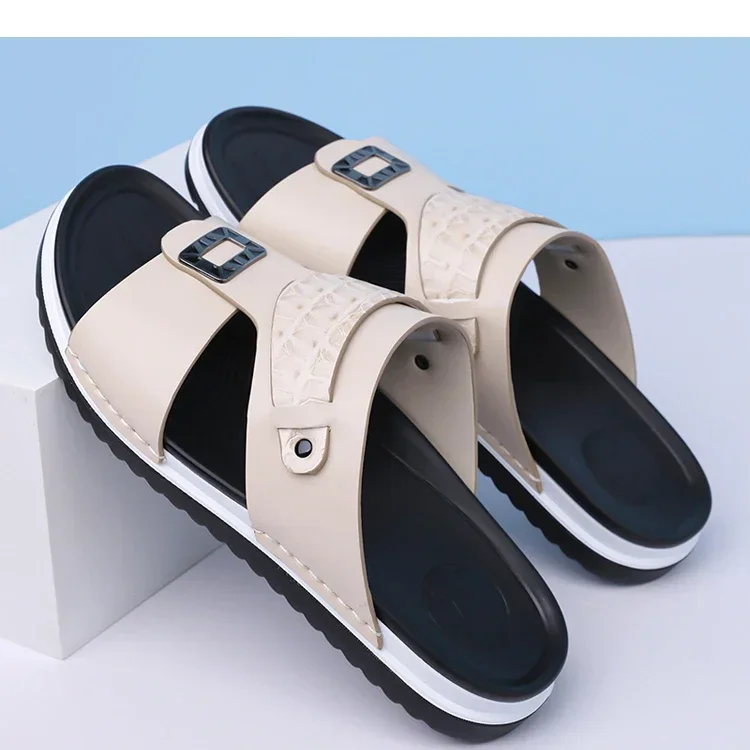 Men's Summer Comfortable Breathable Fashion Simple Slippers Outdoor Wear-Resistant Soft Bottom Casual Sandals-DH5306