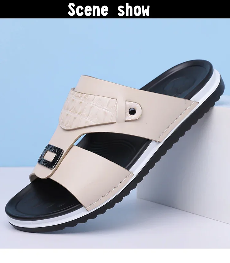 Men's Summer Comfortable Breathable Fashion Simple Slippers Outdoor Wear-Resistant Soft Bottom Casual Sandals-DH5306