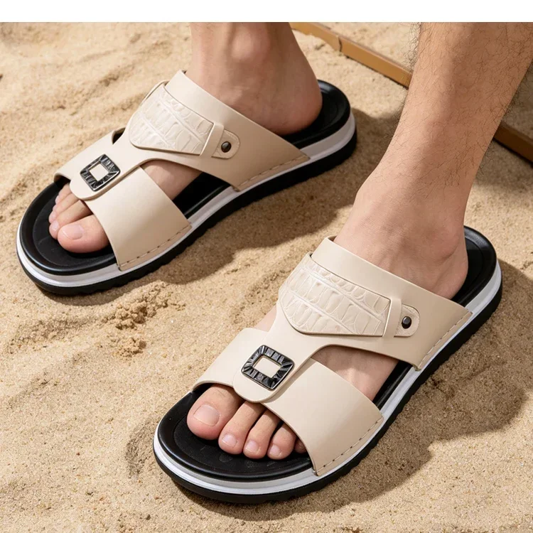 Men's Summer Comfortable Breathable Fashion Simple Slippers Outdoor Wear-Resistant Soft Bottom Casual Sandals-DH5306
