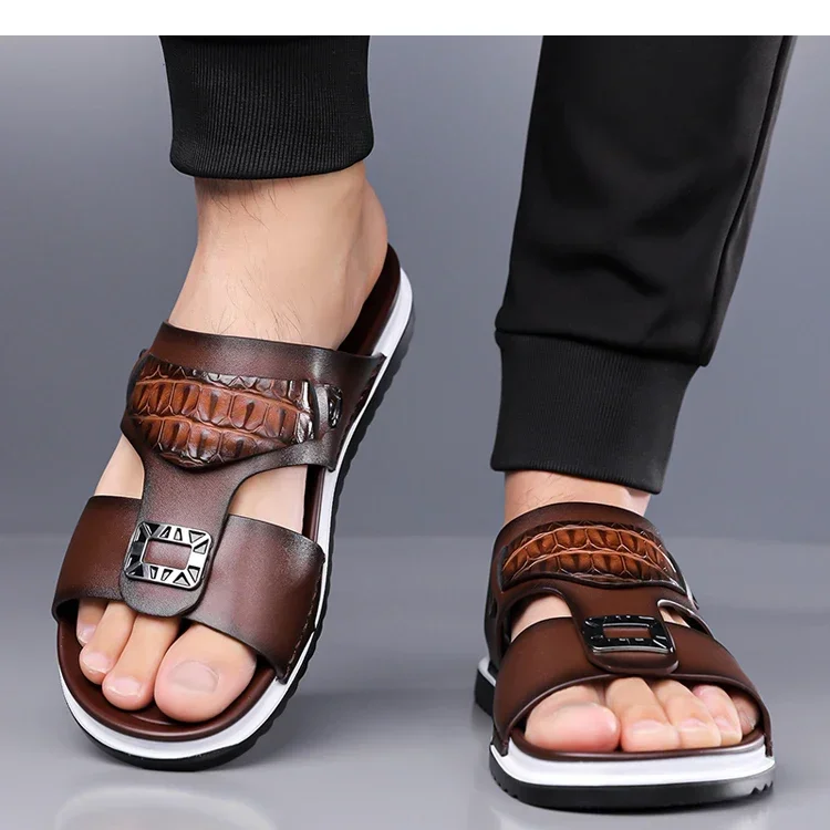 Men's Summer Comfortable Breathable Fashion Simple Slippers Outdoor Wear-Resistant Soft Bottom Casual Sandals-DH5306