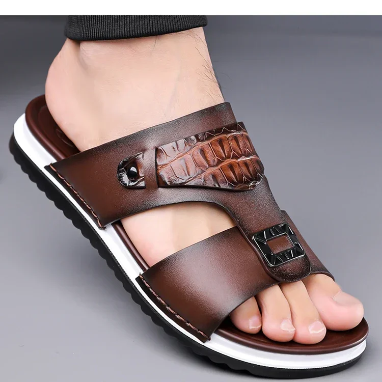 Men's Summer Comfortable Breathable Fashion Simple Slippers Outdoor Wear-Resistant Soft Bottom Casual Sandals-DH5306