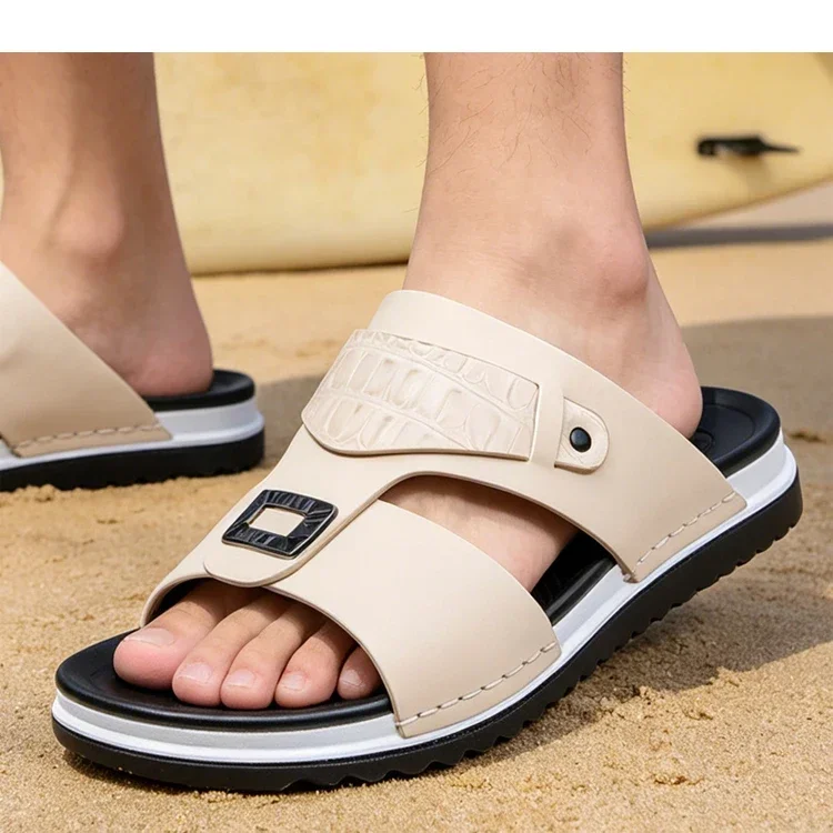 Men's Summer Comfortable Breathable Fashion Simple Slippers Outdoor Wear-Resistant Soft Bottom Casual Sandals-DH5306